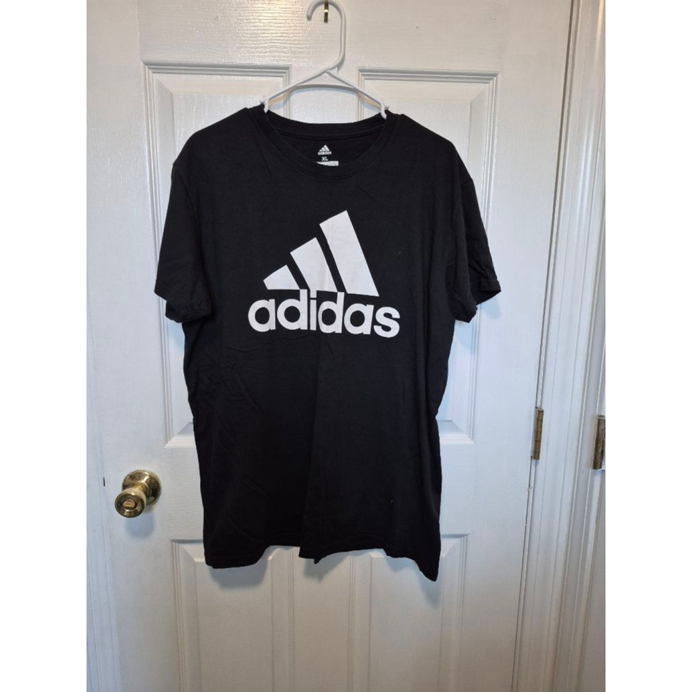 Men's Adidas Black & White Logo Short Sleeve Tee XL